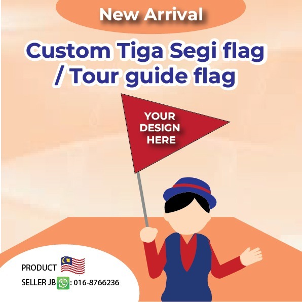 Custom print tour guide flag, triangle flag, tiga segi flag, travel ...