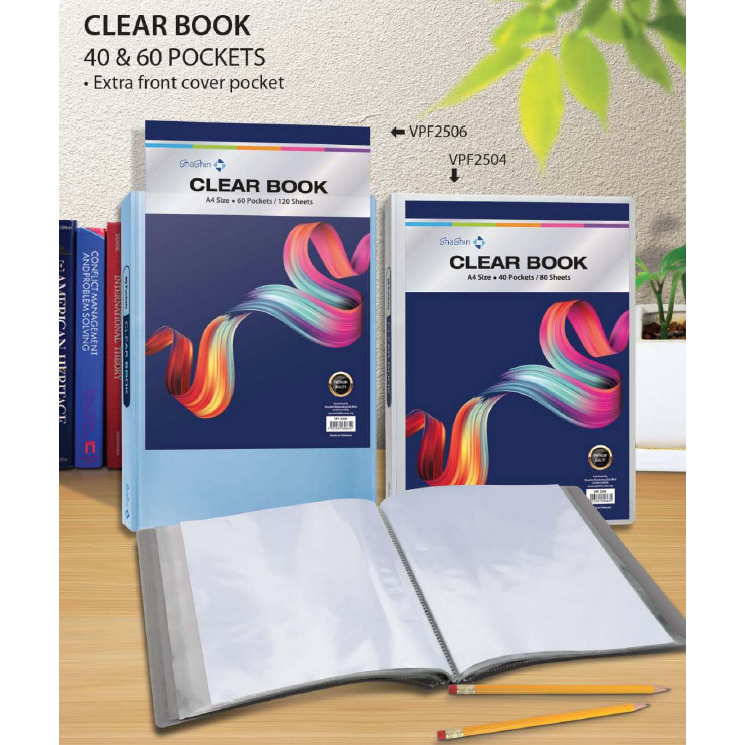 Clear Book Holder File 40/60 pockets A4 size (VPF2504/2506) | Shopee ...