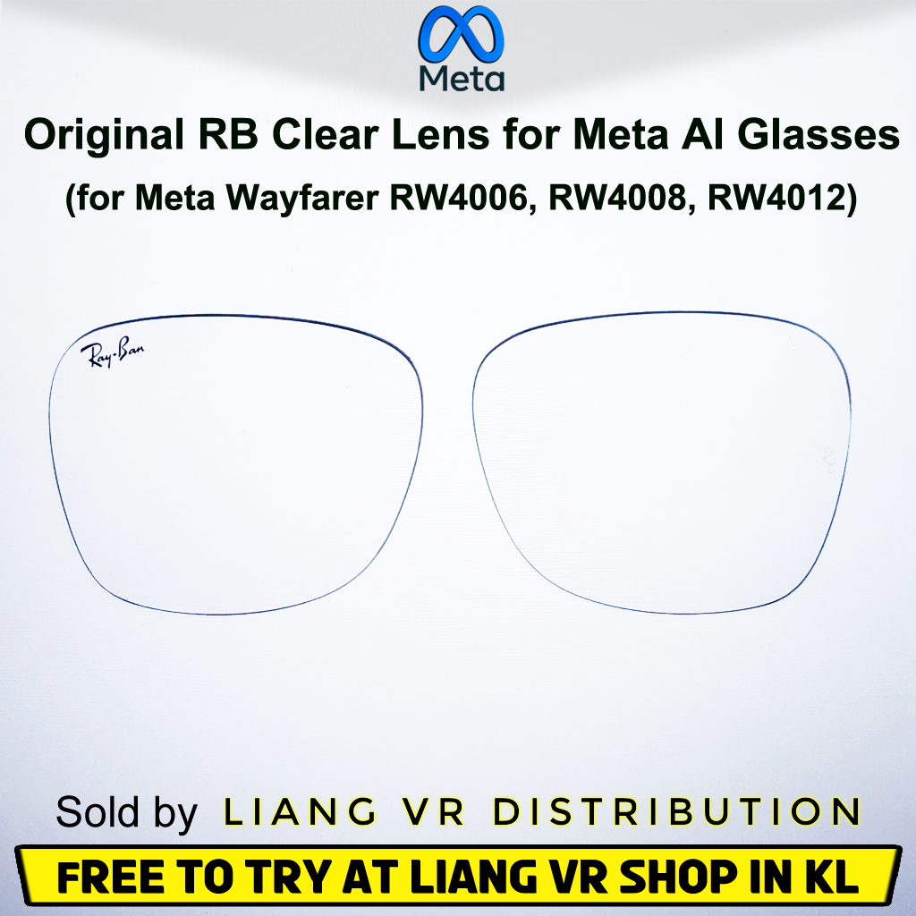 Clear Lens for Rayban Meta Wayfarer RW4012 (Gen2) RW4006 & RW4008 (Gen1 ...