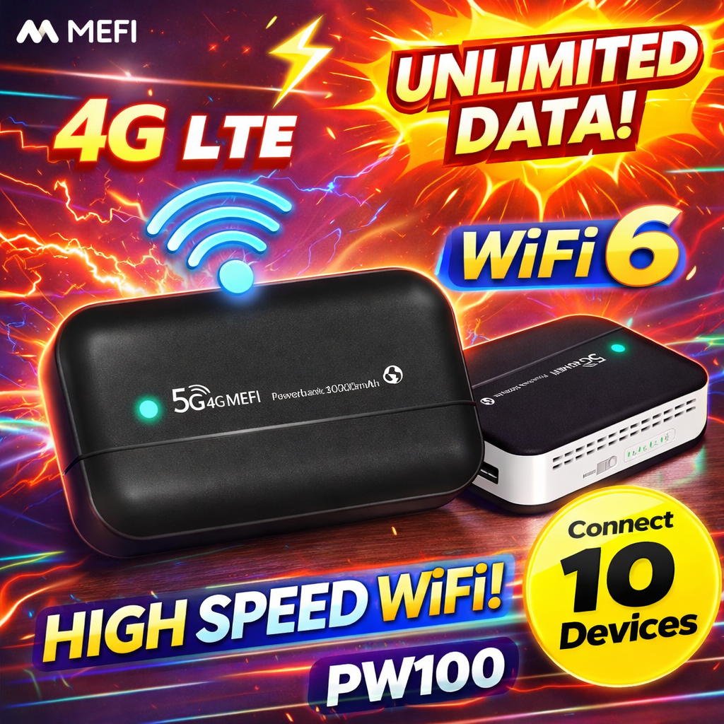 PW100 Pocket WiFi 4G LTE Portable Router WiFi6 MiFi Support Unlimited ...