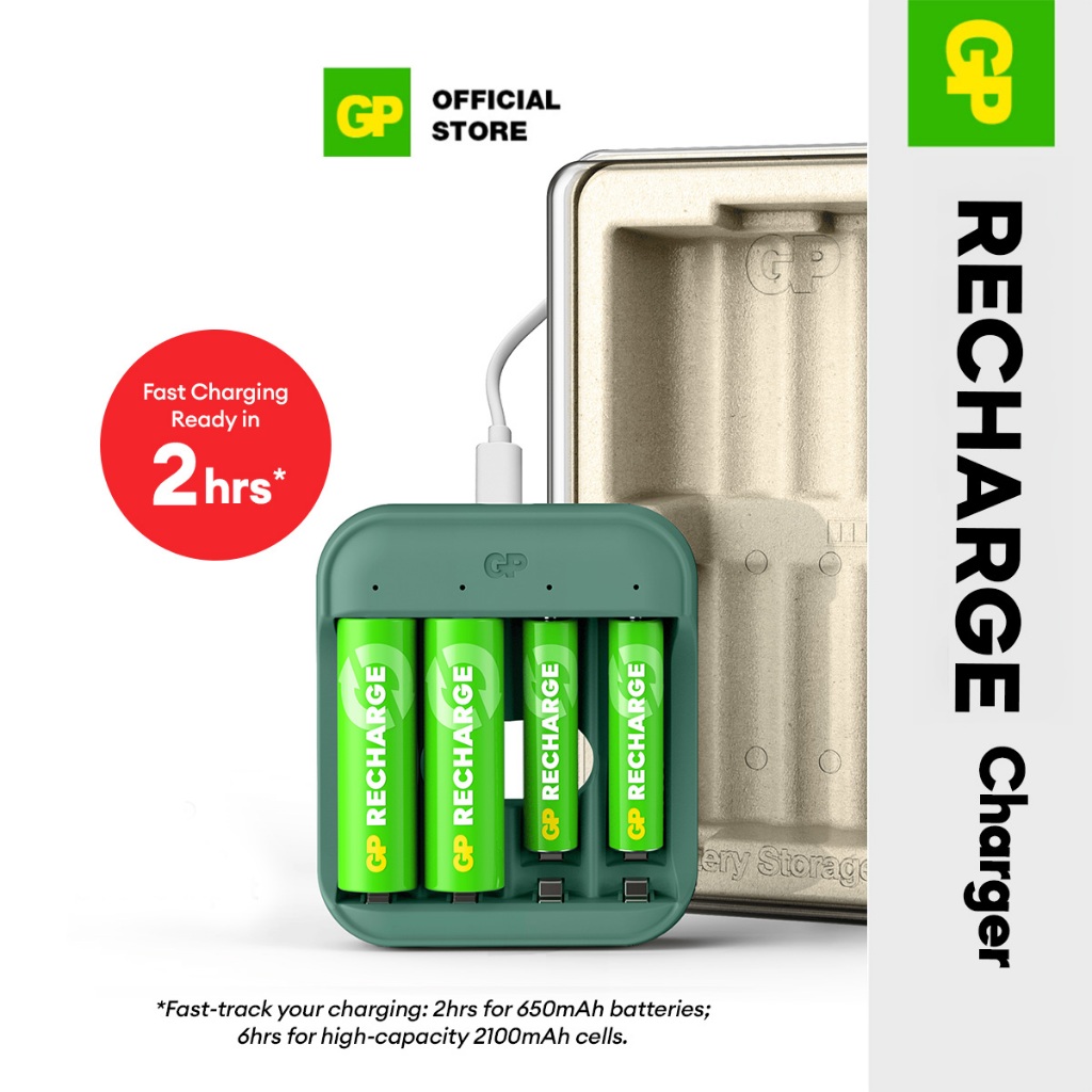 GP Recharge Starter Kit B423 Fast Charger 2Hrs-6Hrs (with 2s AA + 2s ...