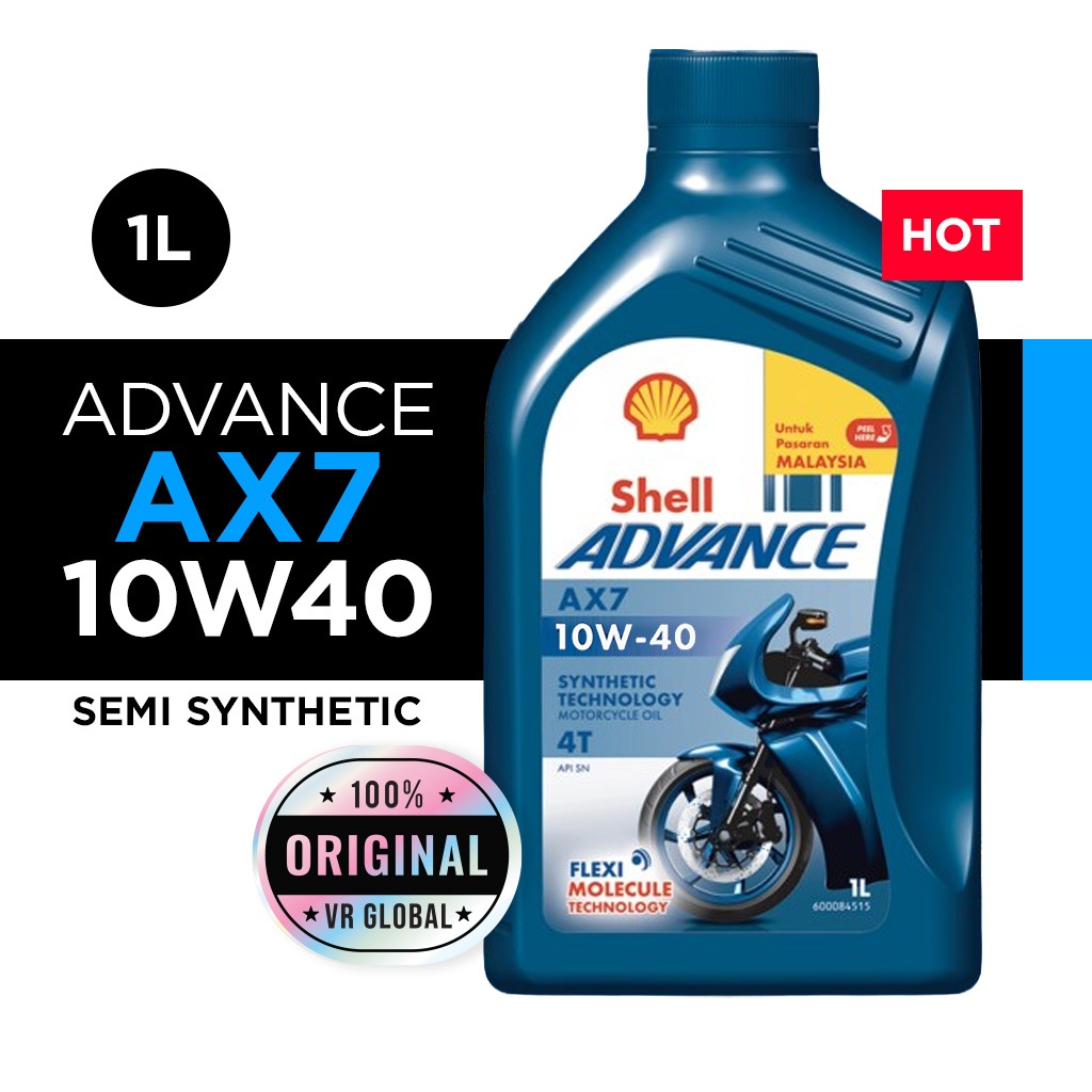 Shell ADVANCE AX7 10W40 - Semi Synthetic Engine Oil Minyak Enjin Motor ...