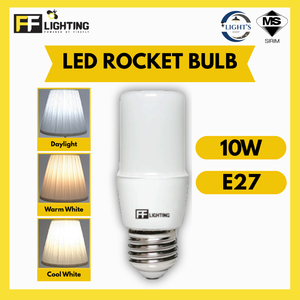 FFL LED ROCKET BULB 10W E27 DAY LIGHT/COOL WHITE/WARM WHITE FF LIGHTING ...