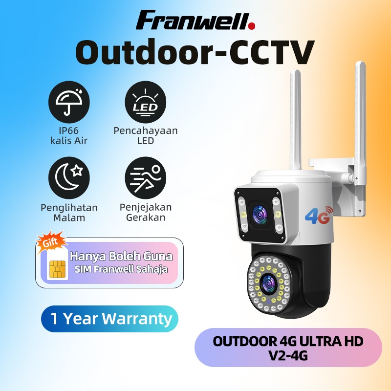 Franwell V380 12MP V10 4G Sim Card Waterproof CCTV Wireless Outdoor PTZ ...