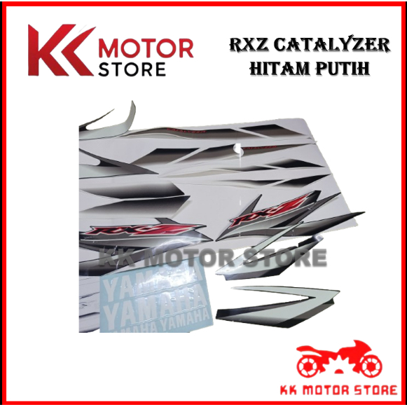 YAMAHA RXZ CATALYZER STICKER / STRIPE / GRAPHIC SET HITAM PUTIH ...