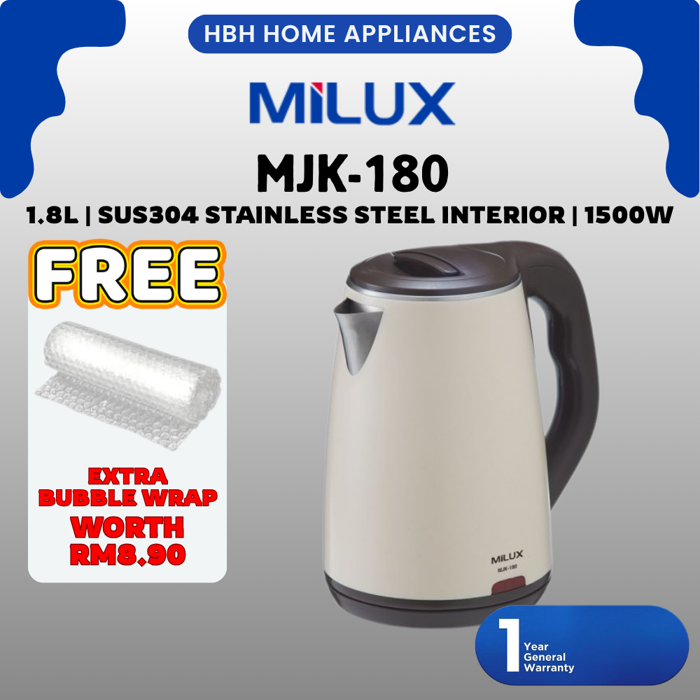Milux Jug Kettle MJK180 | 1.8L | Cool Touch Body | Boil Dry Protection ...