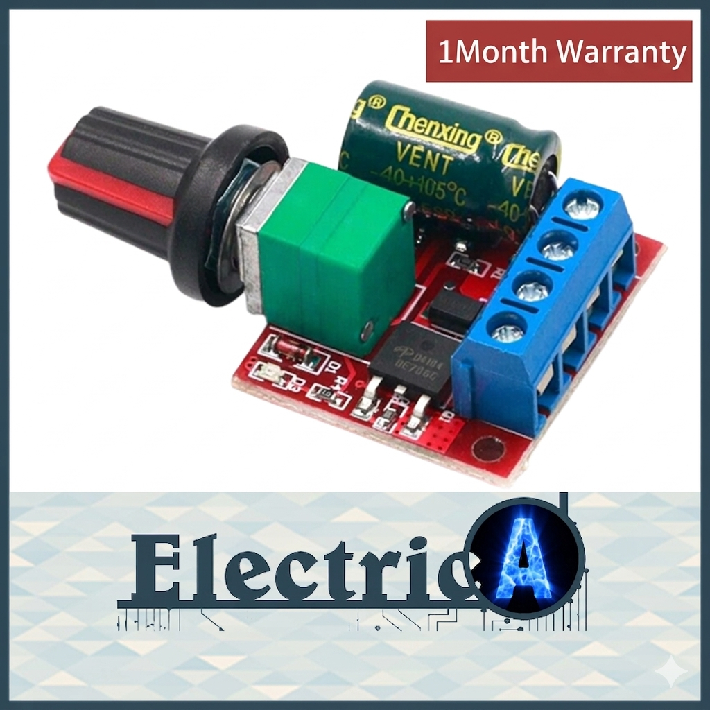 (+1Month Warranty) Motor Speed Controller Mini 5A 90W PWM DC Module DC-DC 4.5V-35V Adjustable Control Switch 12V 24V