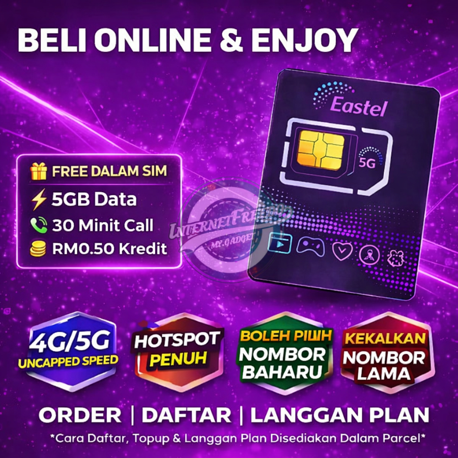 Simkad Prepaid Eastel Umobile Unlimited Data FUP BESAR 500GB 999GB Full ...
