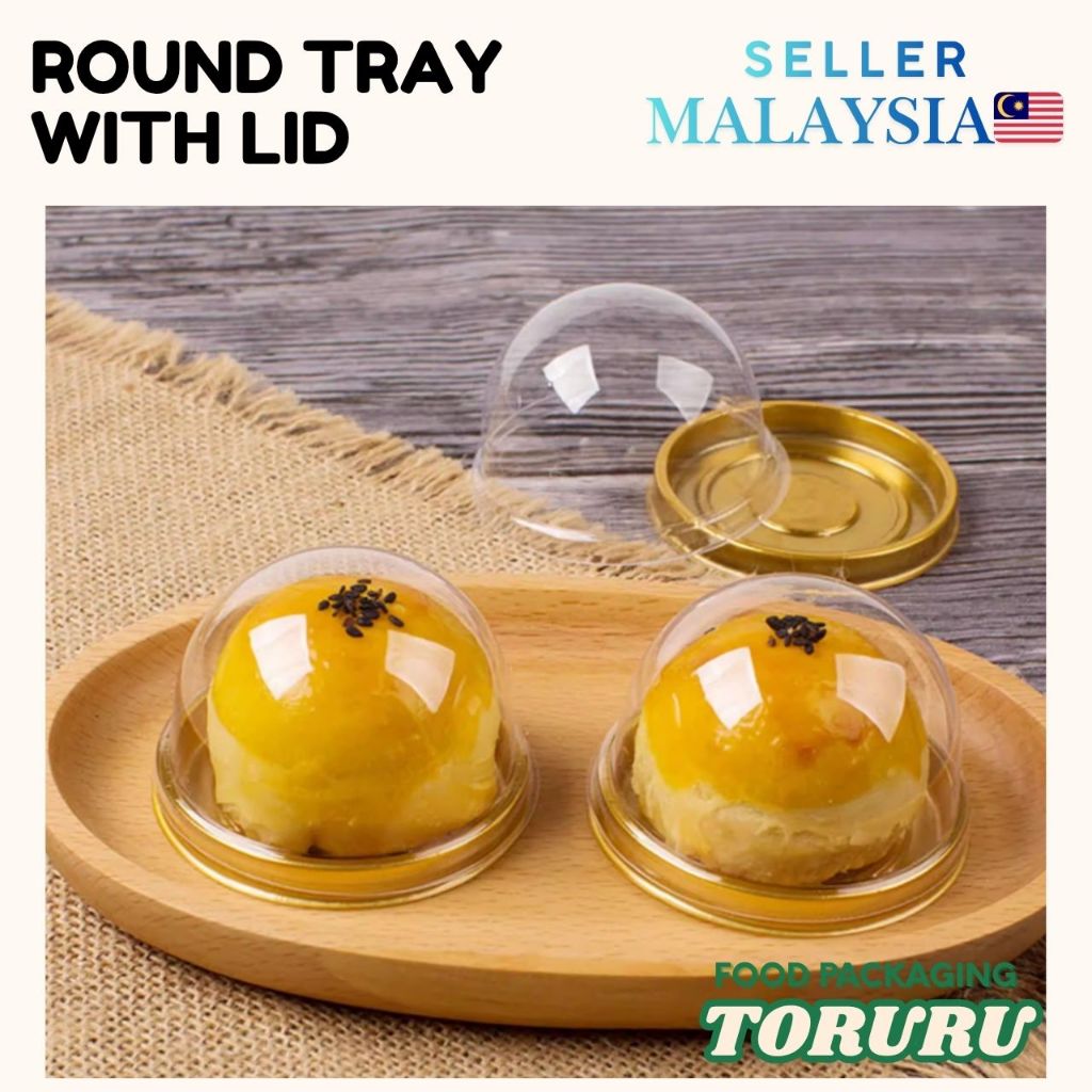 [±50PCS] Mooncake Tray Egg Yolk Pastry Extra Thick Cover Round Shape ...