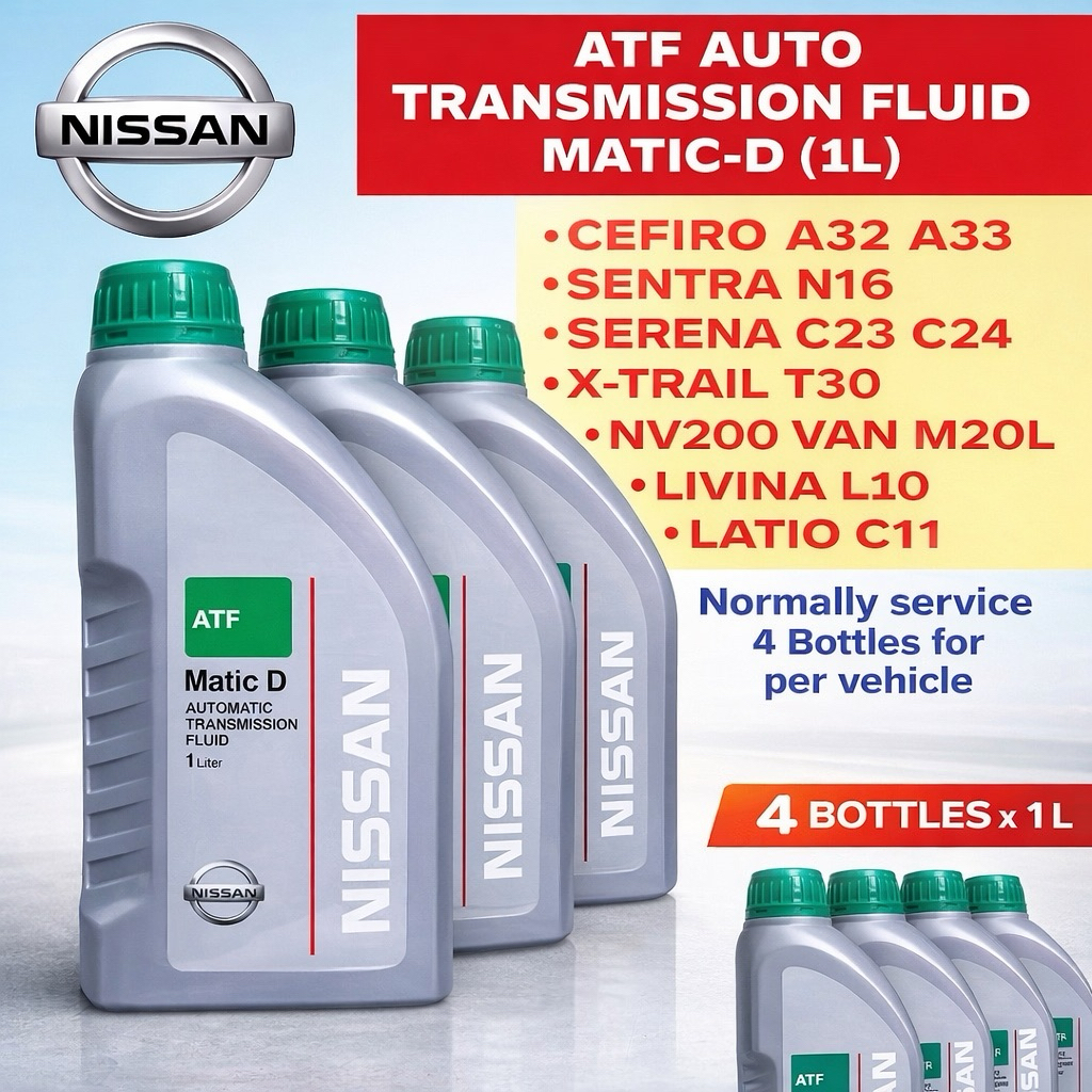 (100% Original)Nissan ATF 1L Matic-D Automatic Transmission Fluid 999MP ...