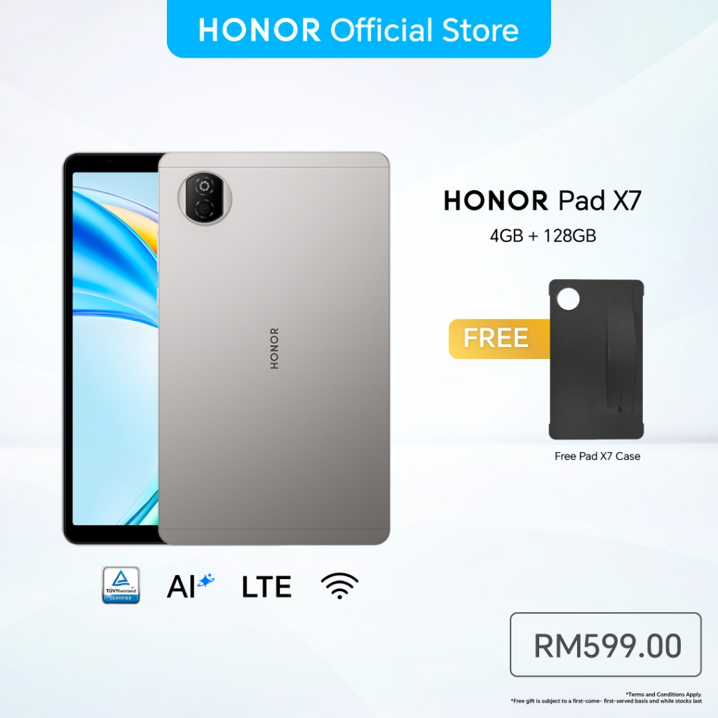 HONOR Pad X7 LTE Android Tablet 4GB+128GB | 7020mAh Massive Battery | 8.7" Eye Comfort Display | Snapdragon 8