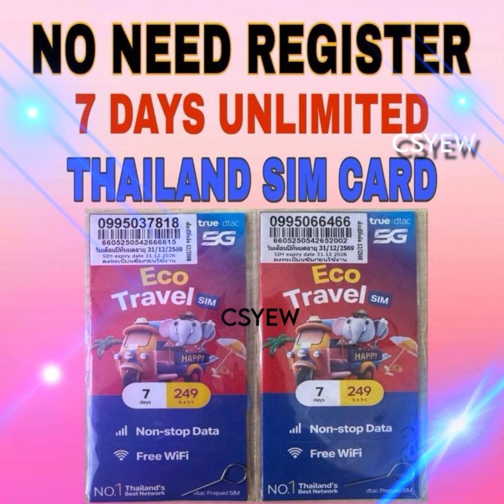 ( DTAC HIGHT SPEED )Thailand SIM Card DTAC ECO SIM 7 Days UNLIMITED ...