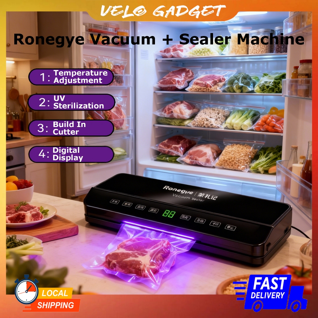 New Ronegye Vacuum Sealer Digital Display UV Sterilization Fresh Food ...