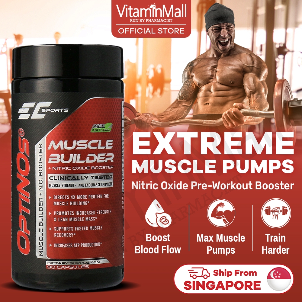 OptiNOS Pre Workout Nitric Oxide Supplement + L Arginine - Build Muscle ...