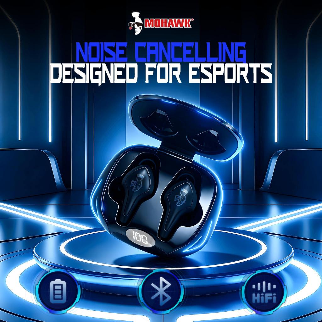 Mohawk MH-K8 Wireless Gaming Headset 45ms Low Latency RGB Bluetooth ...
