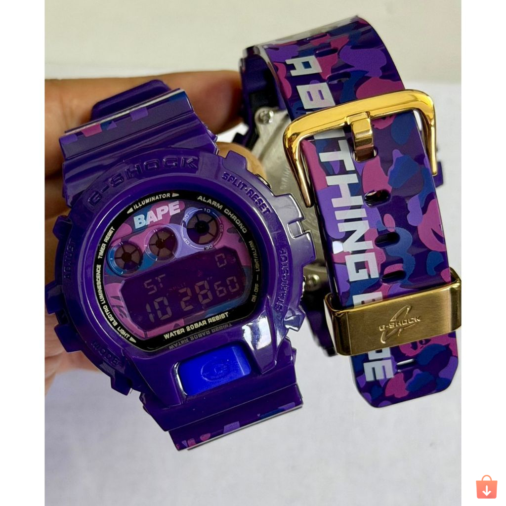 HOT SELLING* G SHOCK BAPE PURPLE DW6900 Jam Tangan CRAZY COLOR