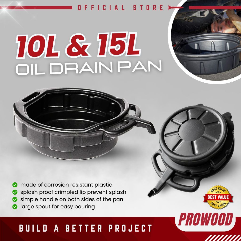 10L / 15L Oil Collector Tank Plastic Oil Drain Pan Fuel Fluid Basin ...