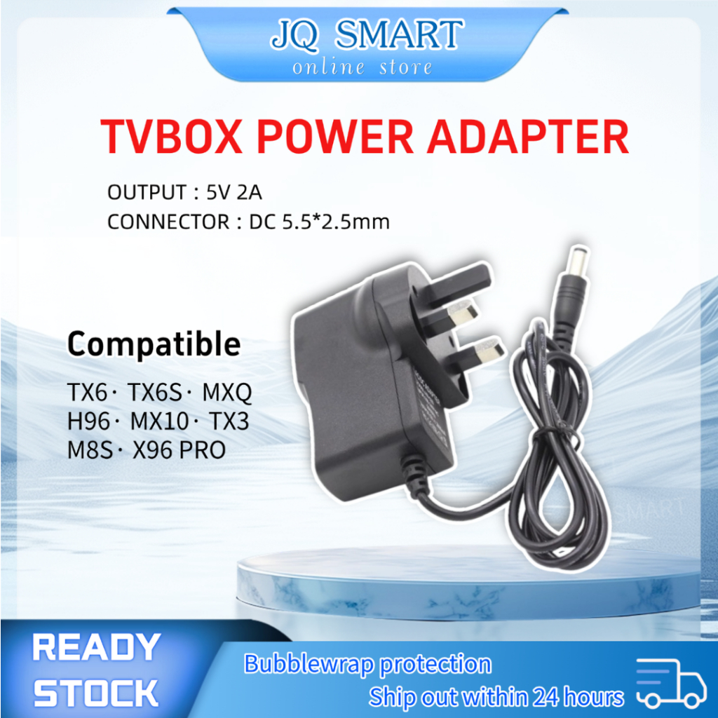 Alimentatore UK 5V 2A Per Smart TV Box MXQ, M8S, MXB, E Altri Modelli Android, Nuovo