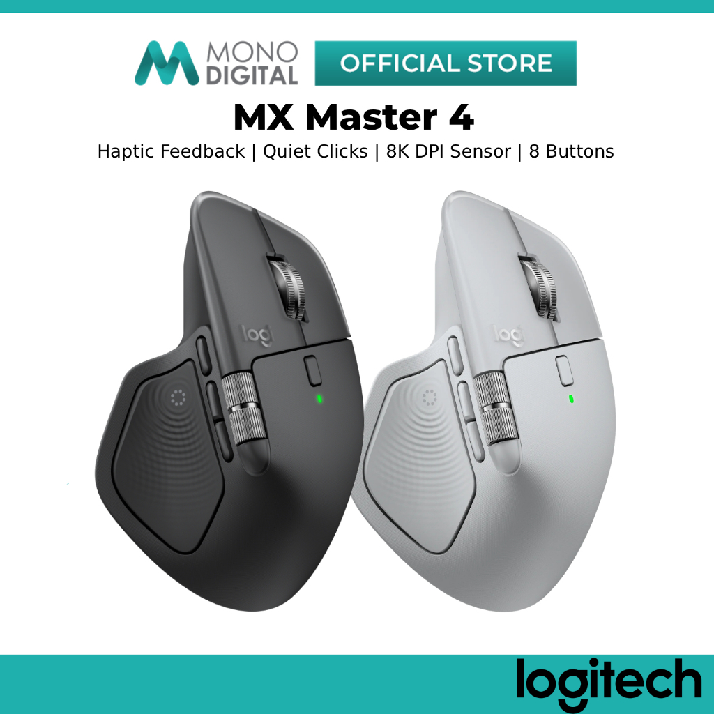 Logitech MX Master 4 Ergonomic Wireless Mouse Haptic Feedback Quiet ...