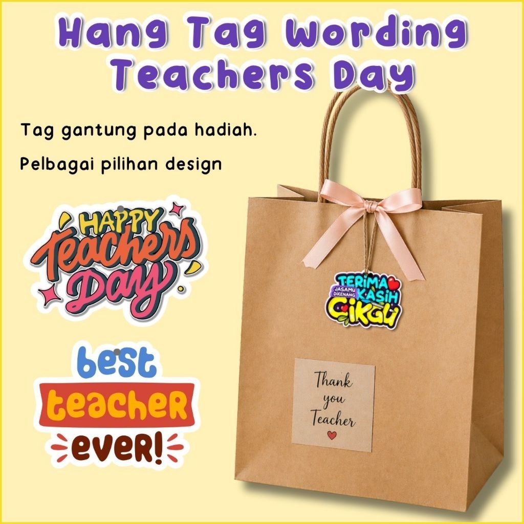 Hanging Tag Hari Guru Free TALI / Happy Teachers Day Gift Hadiah Cikgu ...