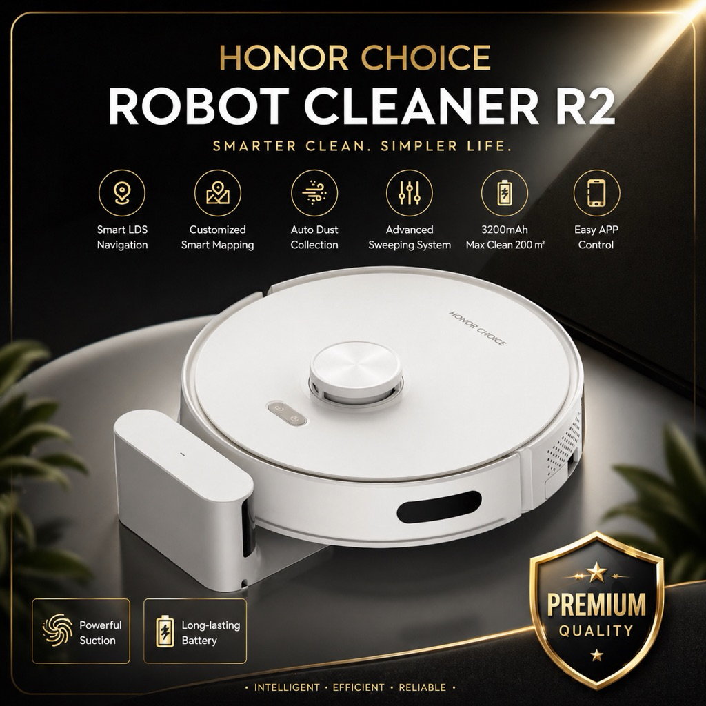 [ MY SET ] HONOR CHOICE Robot Cleaner R2 MAX 2700Pa Powerful Suction ...