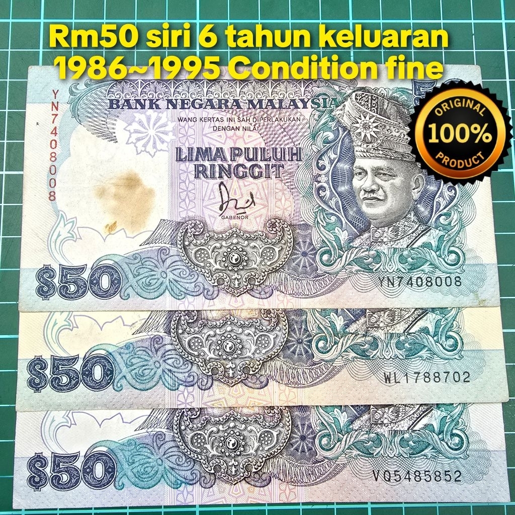 A799 rm50 siri 6 duit kertas lama duit syiling lama barang antik barang ...