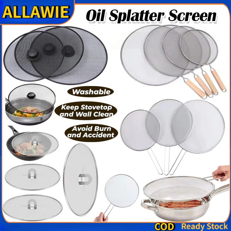 Splatter Guard for Frying Pans Oil Splatter Shield Flat Pan Mesh Cover ...
