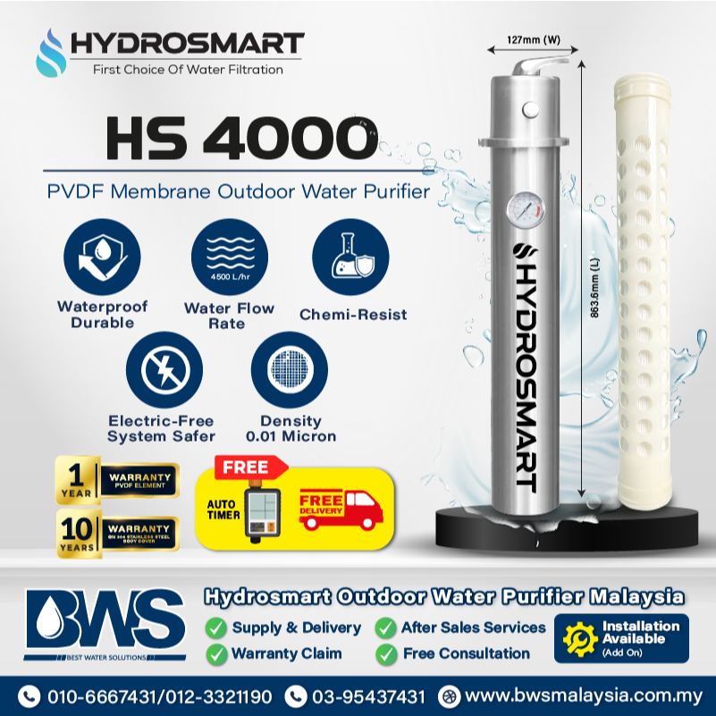 HYDROSMART HS4000 Outdoor Water Filtration System with Auto Flushing ...