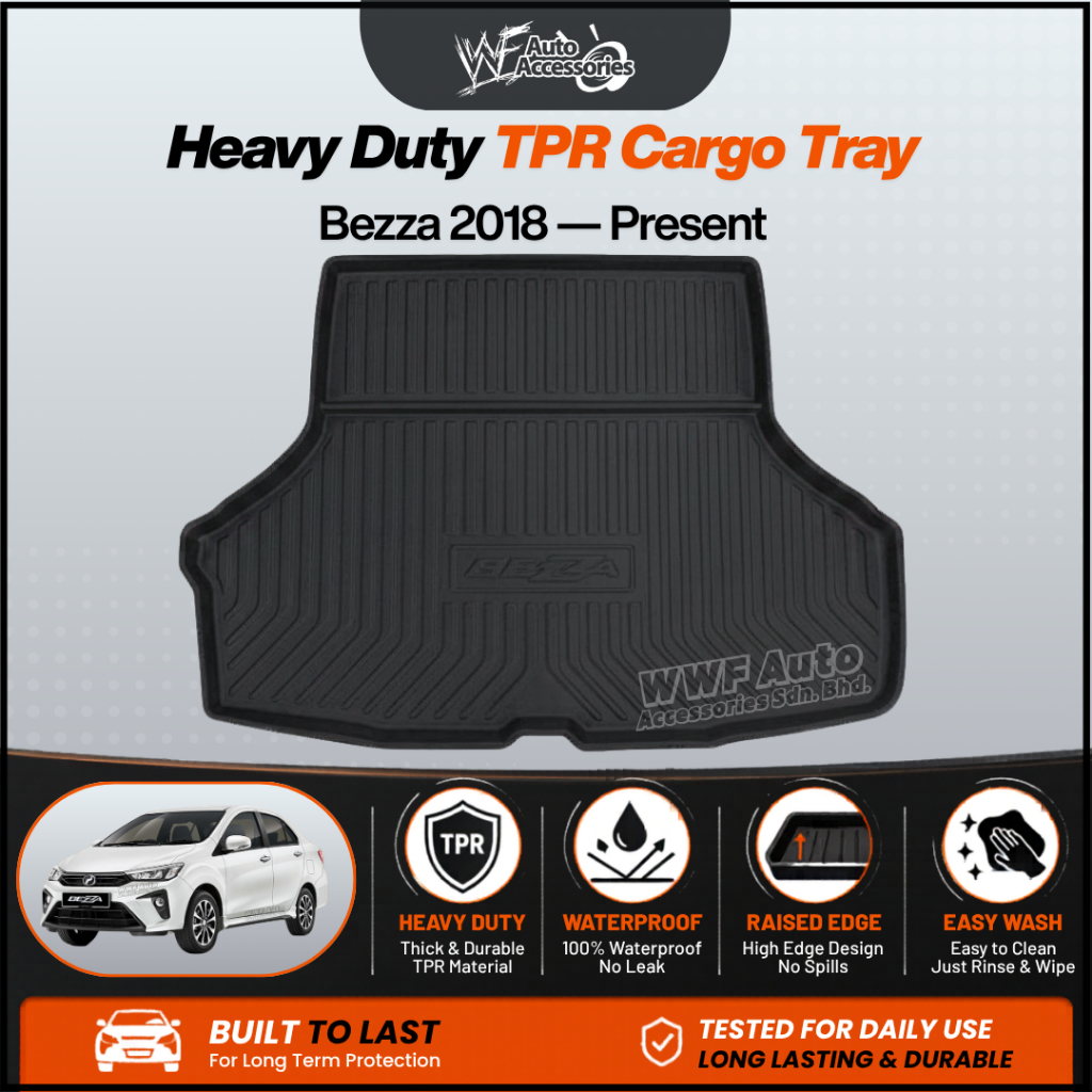 Perodua Bezza Rear Trunk Cargo Boot Tray Liner Anti-Slip Waterproof ...