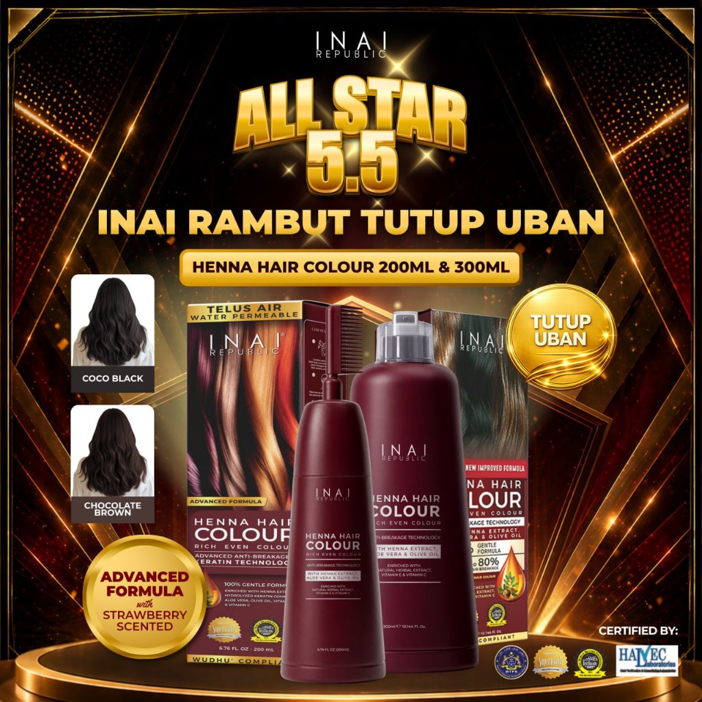 INAI RAMBUT TUTUP UBAN HALAL INAI REPUBLIC - Tanpa Bleaching | Bau ...