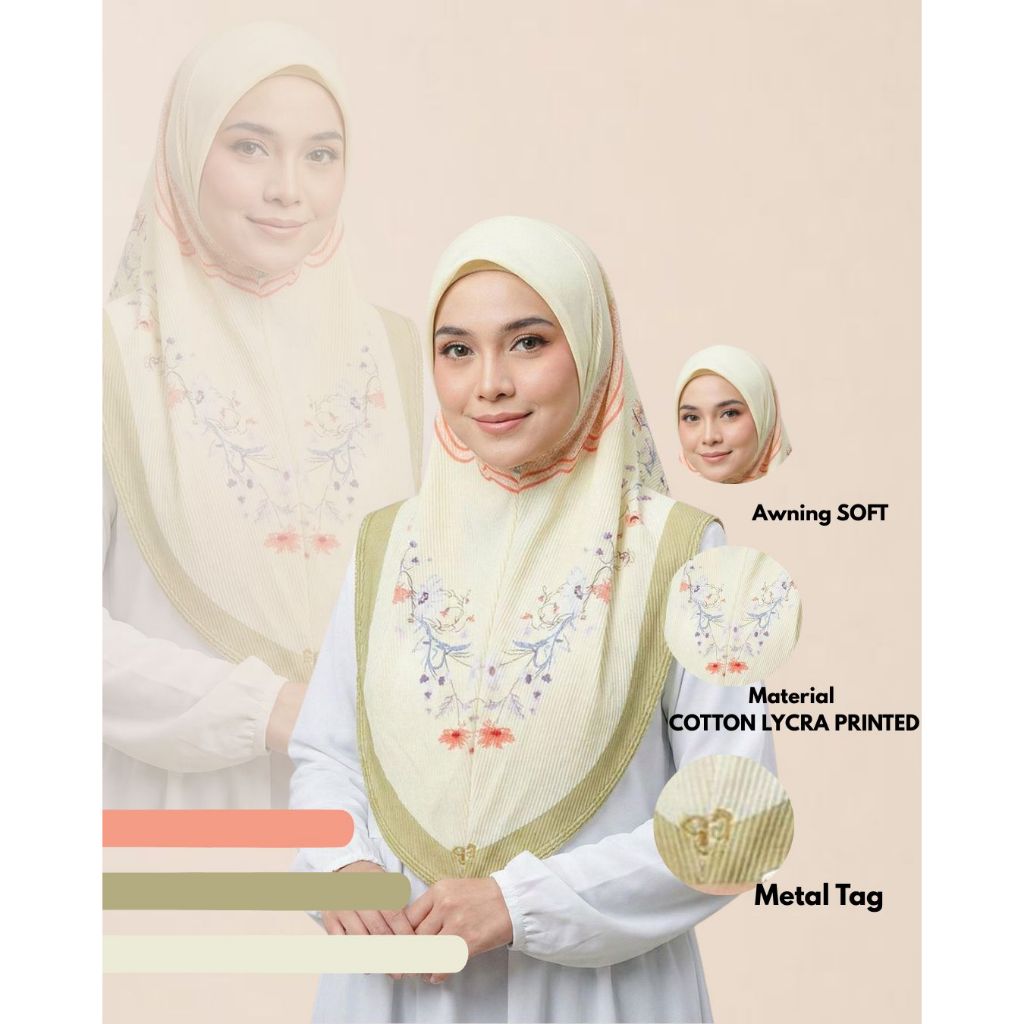 Tudung Sarung Corak Digital Print Cotton Ribbed Ironless Premium ...