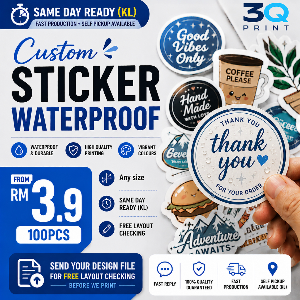 [ Fast shipping ]PVC WATERPROOF 100PCS [ 3CM/4CM/5CM/6CM ] STICKER ...