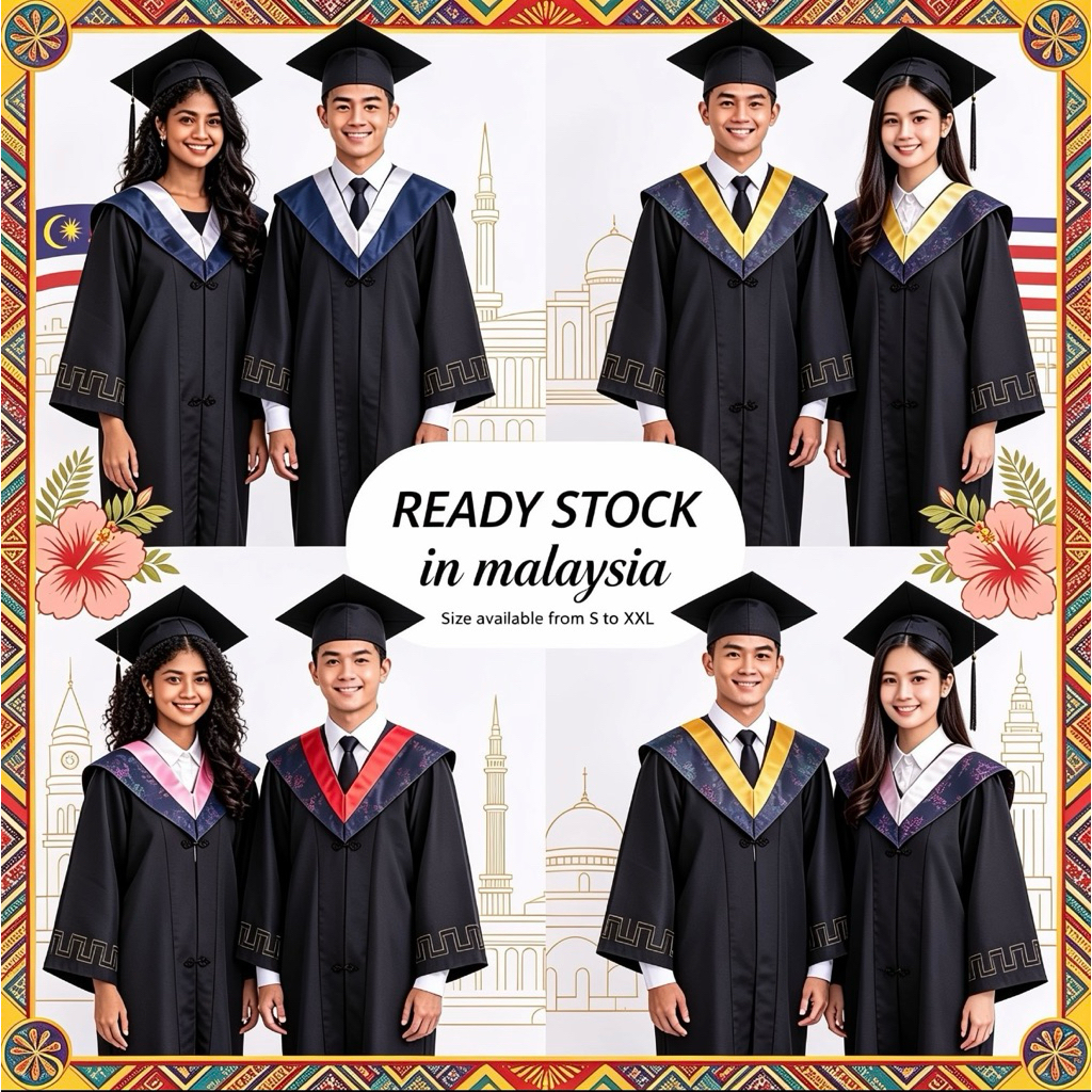 【READY STOCK】Graduation Gown 毕业袍 学士服 毕业服 Baju Graduasi jubah graduasi ...