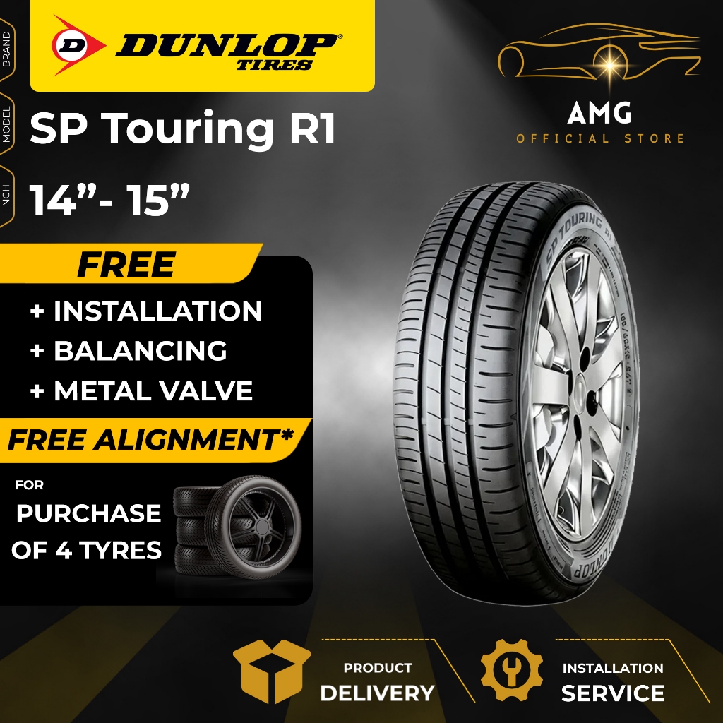 Dunlop SP Touring R1 Car Tire (FREE INSTALLATION/DELIVERY) 14 15 Inch ...