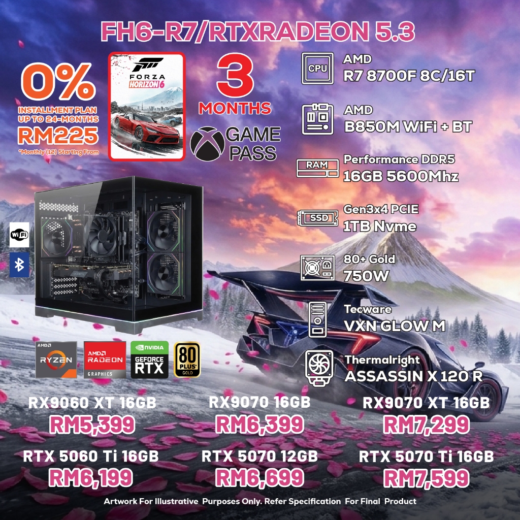 # DOTATECH FH6-R7/RTXRADEON 5.3 CUSTOM PC GAMING PACKAGE / 16GB DDR5 ...