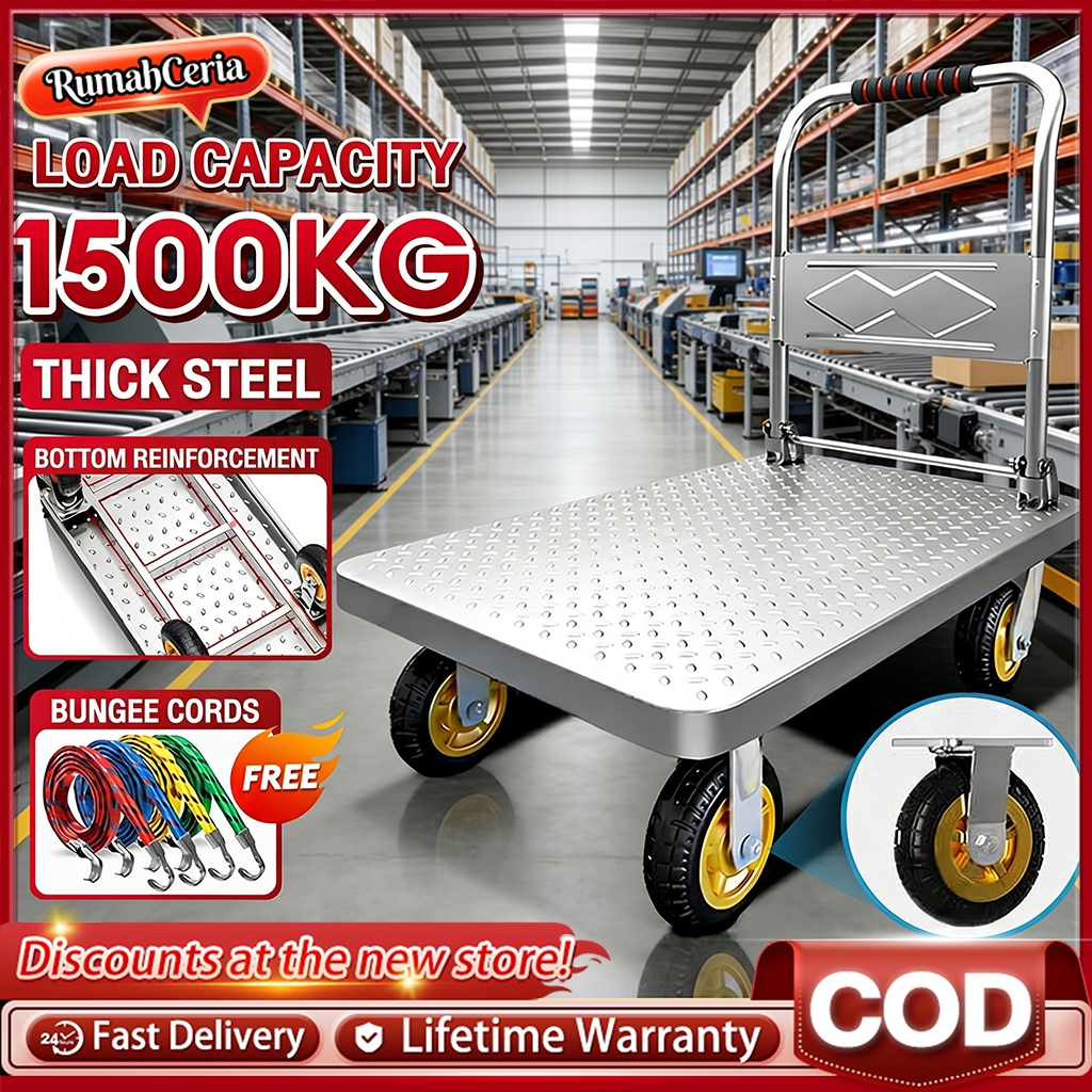 Trolley Heavy Duty Foldable Hand Truck Trolley Non-Slip Platform and ...