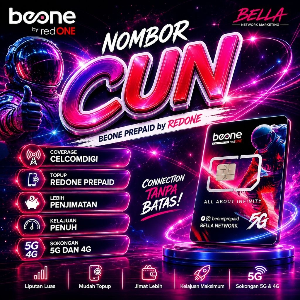 ️ Nombor Lawa ️ Simkad BeONE Prepaid by RedONE 5G 4G High Speed Data ...