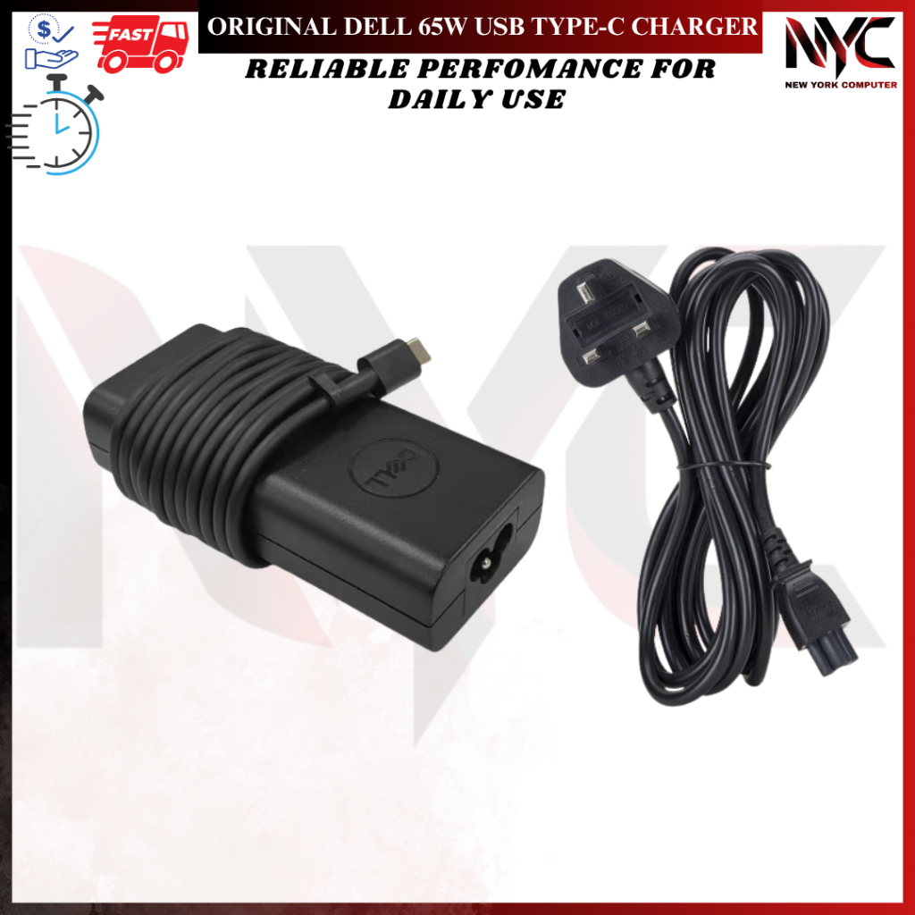 Original Dell USB-C Laptop Charger 45W / 65W Fast Charging Adapter Type ...
