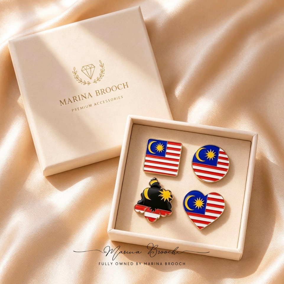 Baby Brooch Bendera Malaysia Kerongsang Merdeka Pin Tudung Bunga Baby ...