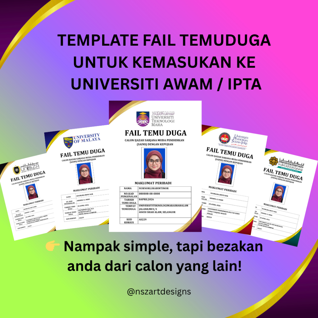 🔥 TEMPLATE FAIL TEMUDUGA INTERVIEW INTAKE KEMASUKAN IPTA / UNIVERSITI ...