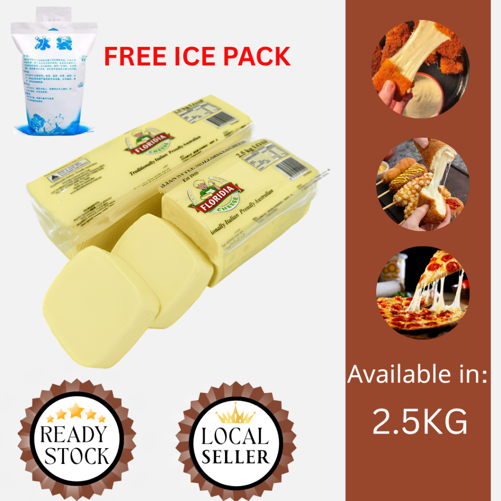 [READY STOCK] Floridia Mozzarella Cheese Block 2.5kg (Halal) | Shopee ...