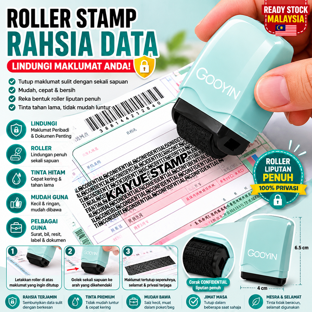 Privacy Protection Roller Stamp Confidential Data Cover Identity ...
