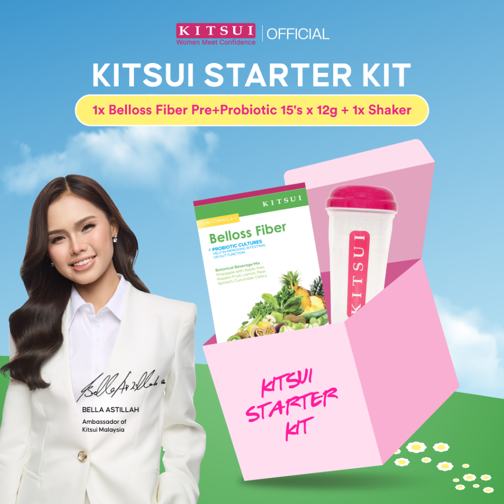 KITSUI [Starter Kit] 1x Belloss Pre & Probiotic 15's x 12g + 1x Shaker ...