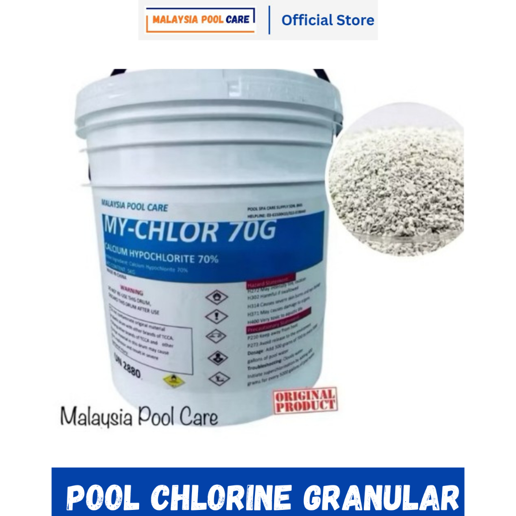 KLORIN Chlorine 10KG MY-CHLOR 70G / Calcium Hypochlorite 70% for ...