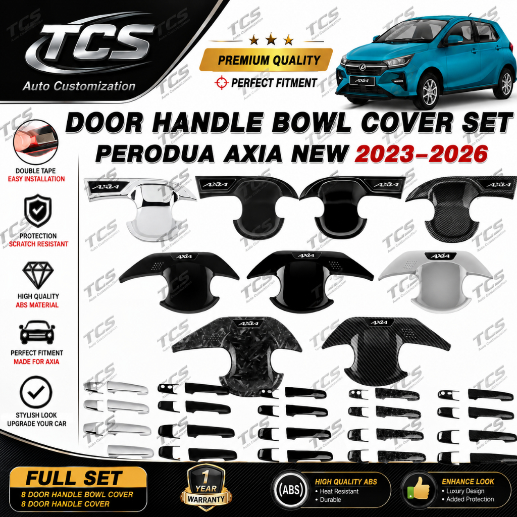 TCS PERODUA AXIA NEW 2023-2027 CAR DOOR HANDLE BOWL COVER SET GARNISH ...
