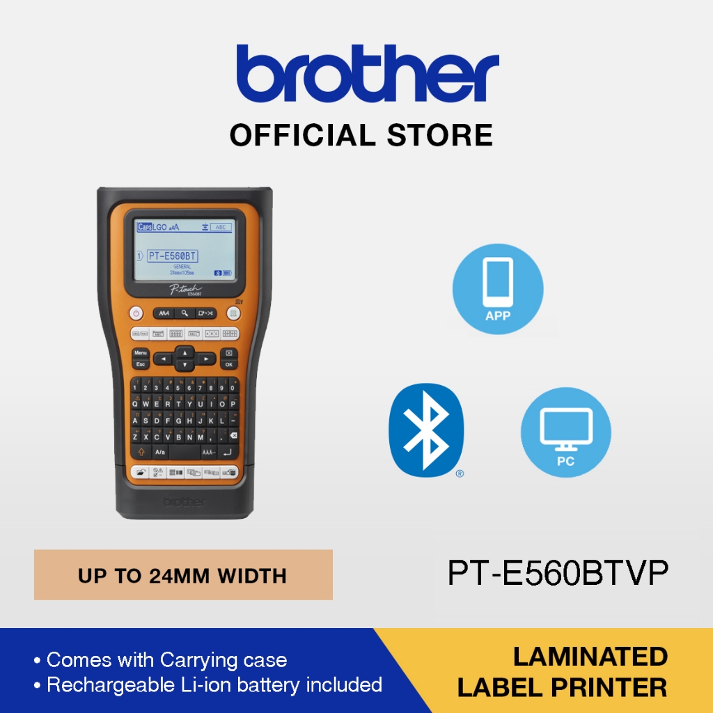 Brother PT-E560BTVP Label Printer Professional Label Printer for ...