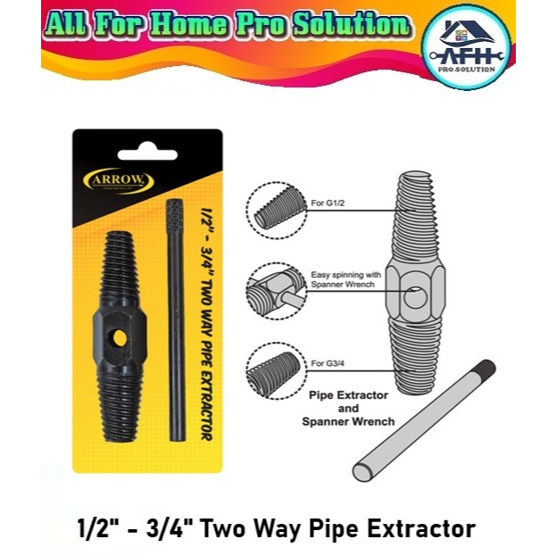 2-Way Pipe Extractor Broken Thread Adaptor for 1/2 -3/4 (12mm-18mm ...