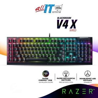 Razer BlackWidow V4 X Mechanical Full Size Chroma RGB Gaming Keyboard | 6 Dedicated Macro Keys | Multi-Function Roller