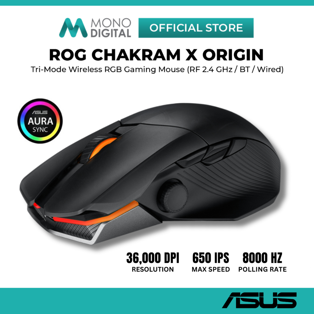 ASUS ROG CHAKRAM X ORIGIN P708 WIRELESS RGB GAMING MOUSE WITH 36,000 ...