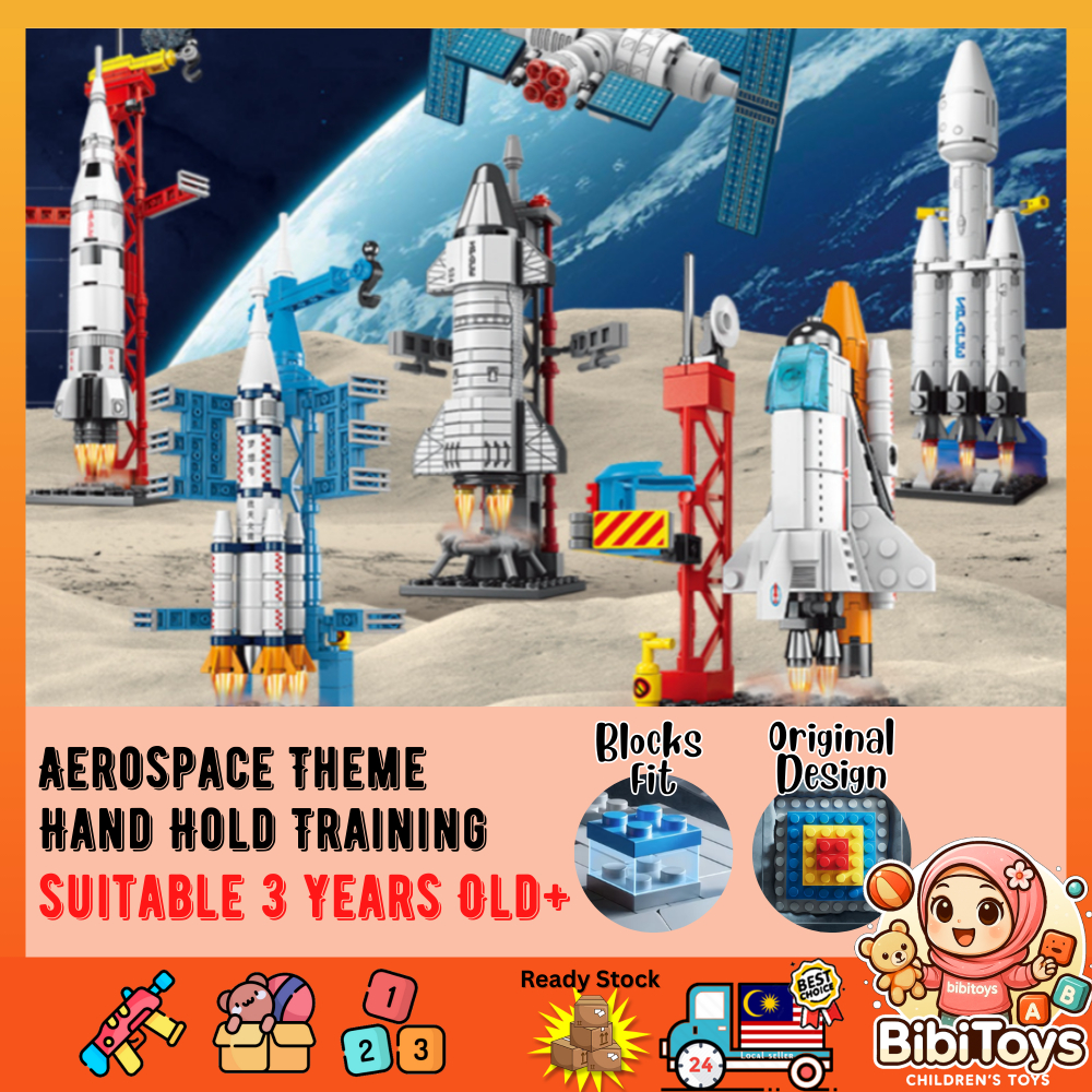 BIBISWIM Building Blocks Space Station Rocket Aircraft Spaceship Toys ...